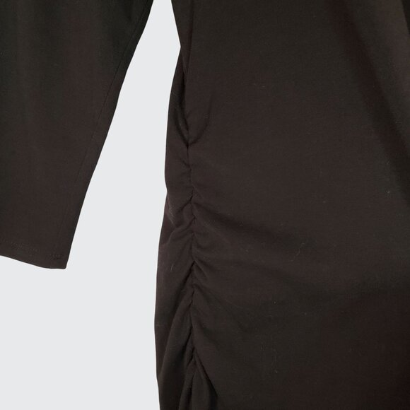 Preowned Isabel Maternity Knee Length Stretch Black Dress 3/4 Length Sleeve XXL - Picture 7 of 9